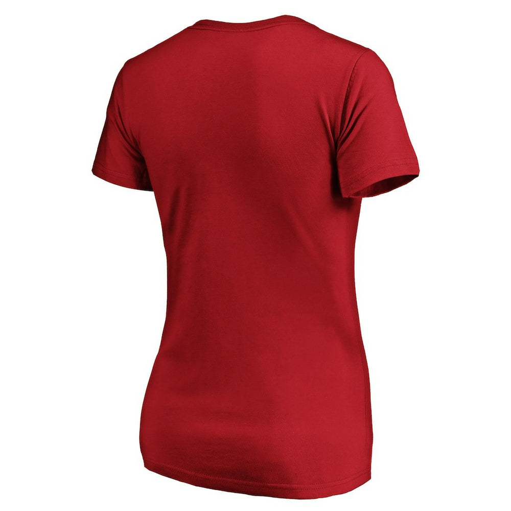 San Francisco 49ers Women's Iconic Script State V-Neck T-Shirt - Scarlet - Fanatics