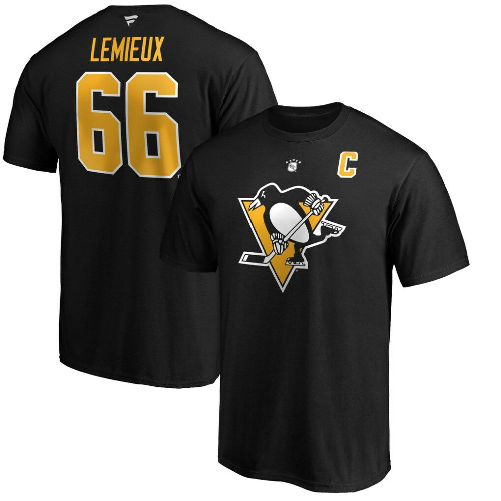 Mario Lemieux Pittsburgh Penguins Fanatics Authentic Stack Retired Player Name & Number T-Shirt - Black | Fanatics online