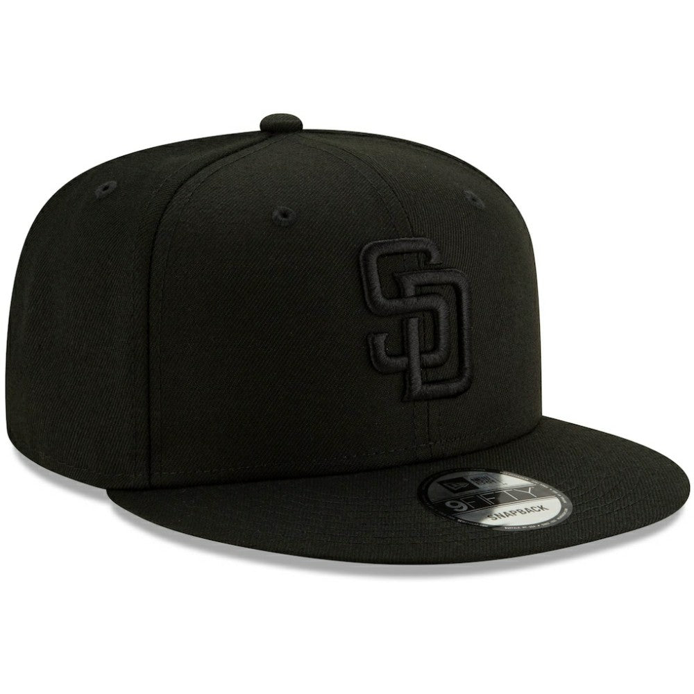 San Diego Padres New Era Black on Black 9FIFTY Snapback Adjustable Hat Outlet