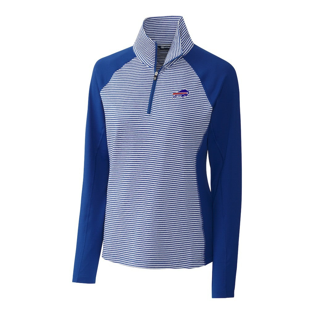 Buffalo Bills Cutter & Buck Women's Forge Tonal Stripe Half-Zip Pullover Jacket - Blue - NFL