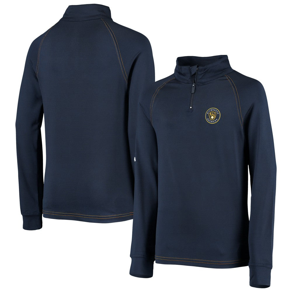 Milwaukee Brewers Stitches Youth Raglan Quarter-Zip Jacket Online