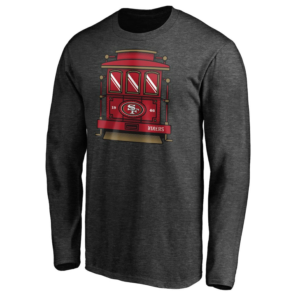 San Francisco 49ers Hometown Trolley Car Long Sleeve T-Shirt - Heather Gray - NFL