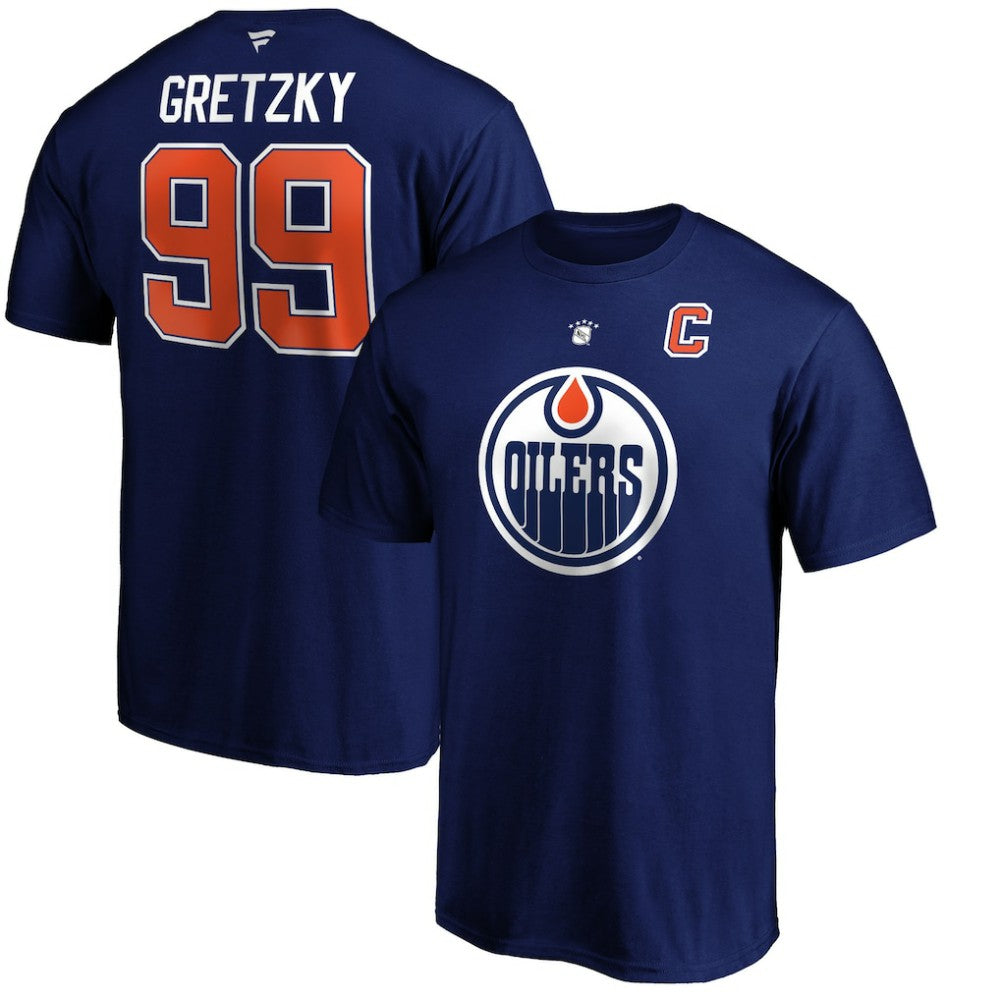 Wayne Gretzky Edmonton Oilers Fanatics Authentic Stack Retired Player Name & Number T-Shirt - Royal | Fanatics sale