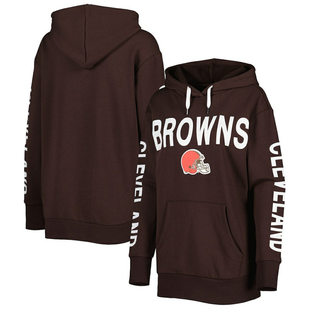 Cleveland Browns G-III 4Her by Carl Banks Women's Extra Point Pullover Hoodie - Brown - NFL