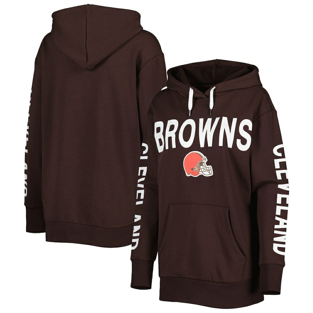 Cleveland Browns G-III 4Her by Carl Banks Women's Extra Point Pullover Hoodie - Brown - NFL