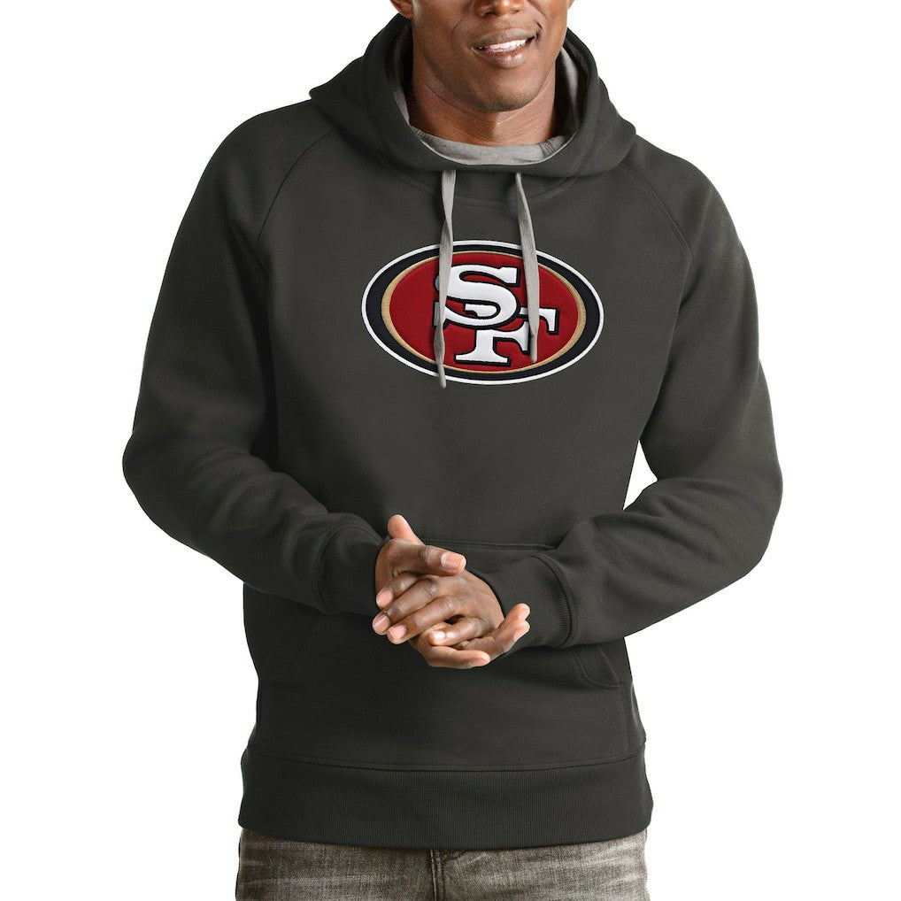 San Francisco 49ers Antigua Victory Pullover Hoodie - Charcoal - NFL