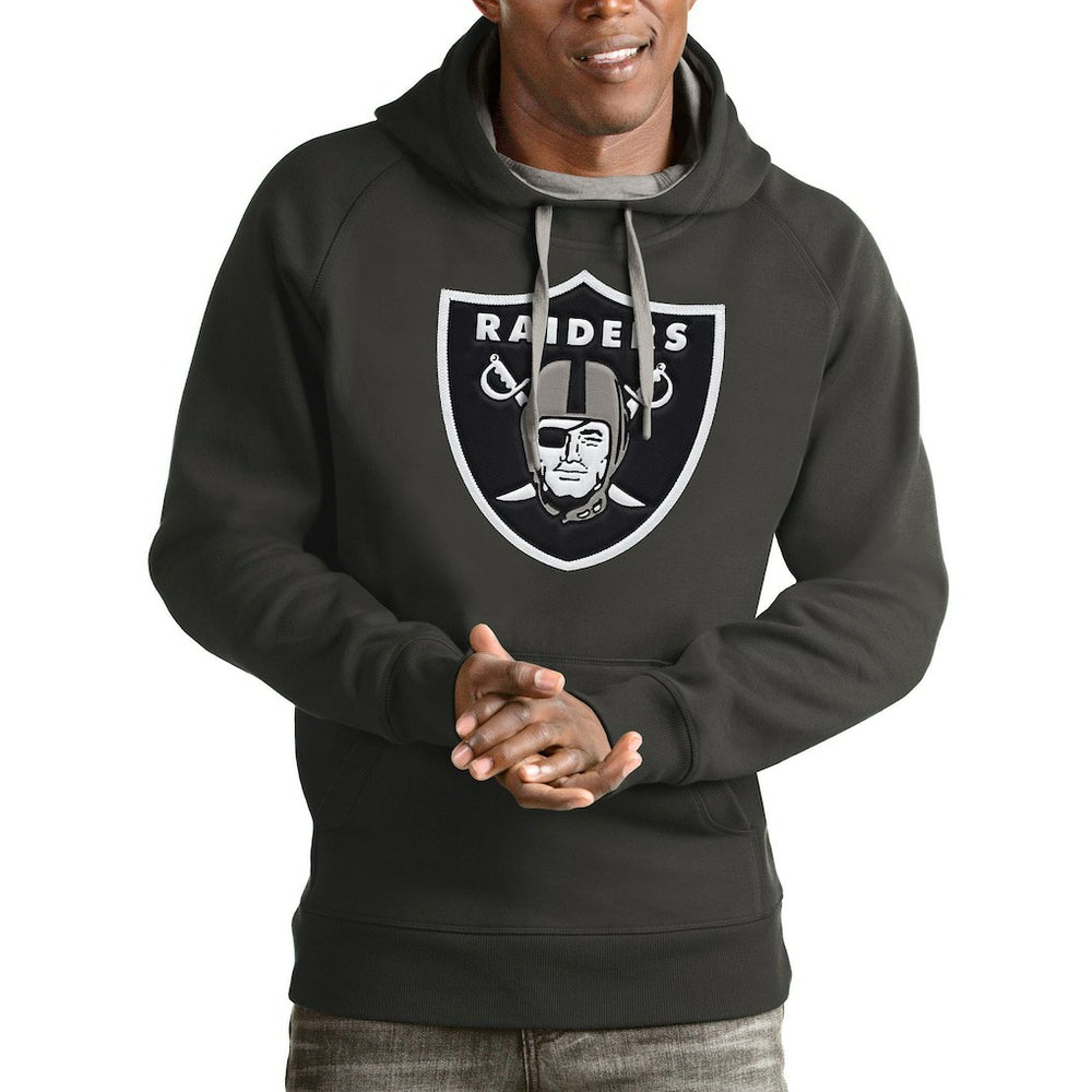 Las Vegas Raiders Antigua Victory Pullover Hoodie - Charcoal - NFL