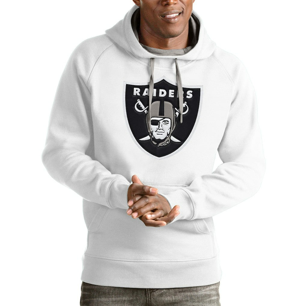 Las Vegas Raiders Antigua Victory Pullover Hoodie - White - NFL