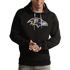 Baltimore Ravens Antigua Victory Pullover Hoodie - Black - NFL
