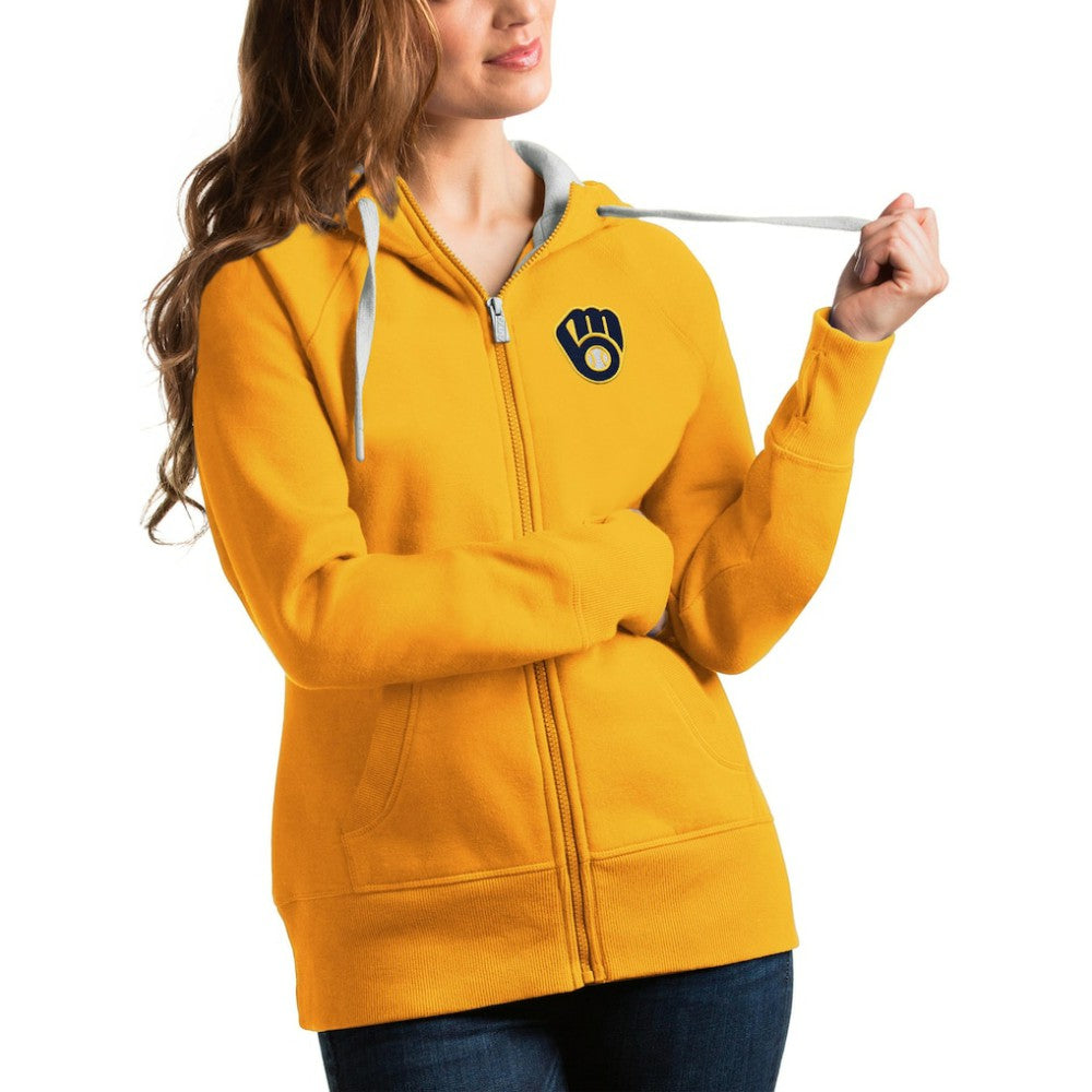 Milwaukee Brewers Antigua Women's Victory Full-Zip Hoodie Online