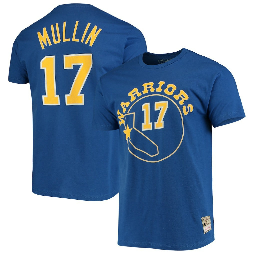 Mitchell & Ness Chris Mullin Golden State Warriors Hardwood Classics Name & Number Team T-Shirt Royal
