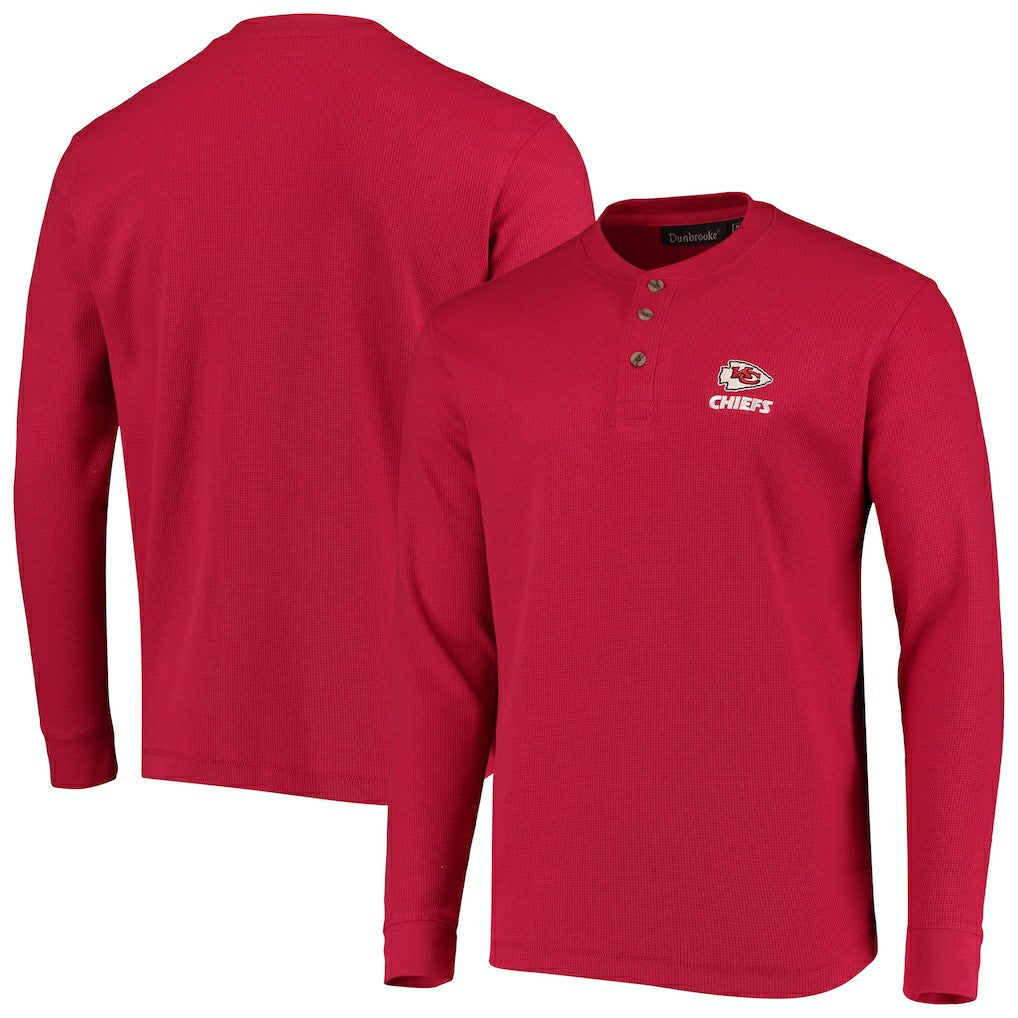 Kansas City Chiefs Dunbrooke Logo Maverick Thermal Henley Long Sleeve T-Shirt - Red - NFL