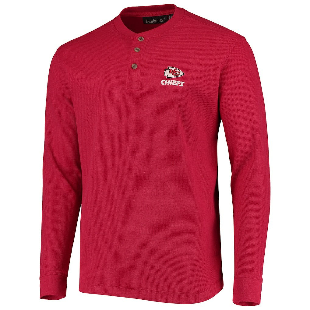 Kansas City Chiefs Dunbrooke Logo Maverick Thermal Henley Long Sleeve T-Shirt - Red - NFL