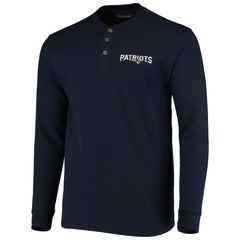 New England Patriots Dunbrooke Logo Maverick Thermal Henley Long Sleeve T-Shirt - Navy - NFL