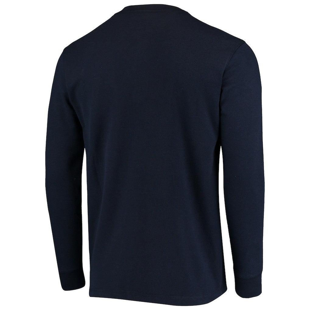 New England Patriots Dunbrooke Logo Maverick Thermal Henley Long Sleeve T-Shirt - Navy - NFL