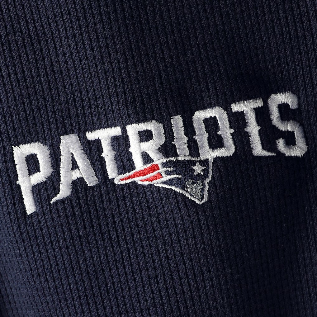 New England Patriots Dunbrooke Logo Maverick Thermal Henley Long Sleeve T-Shirt - Navy - NFL