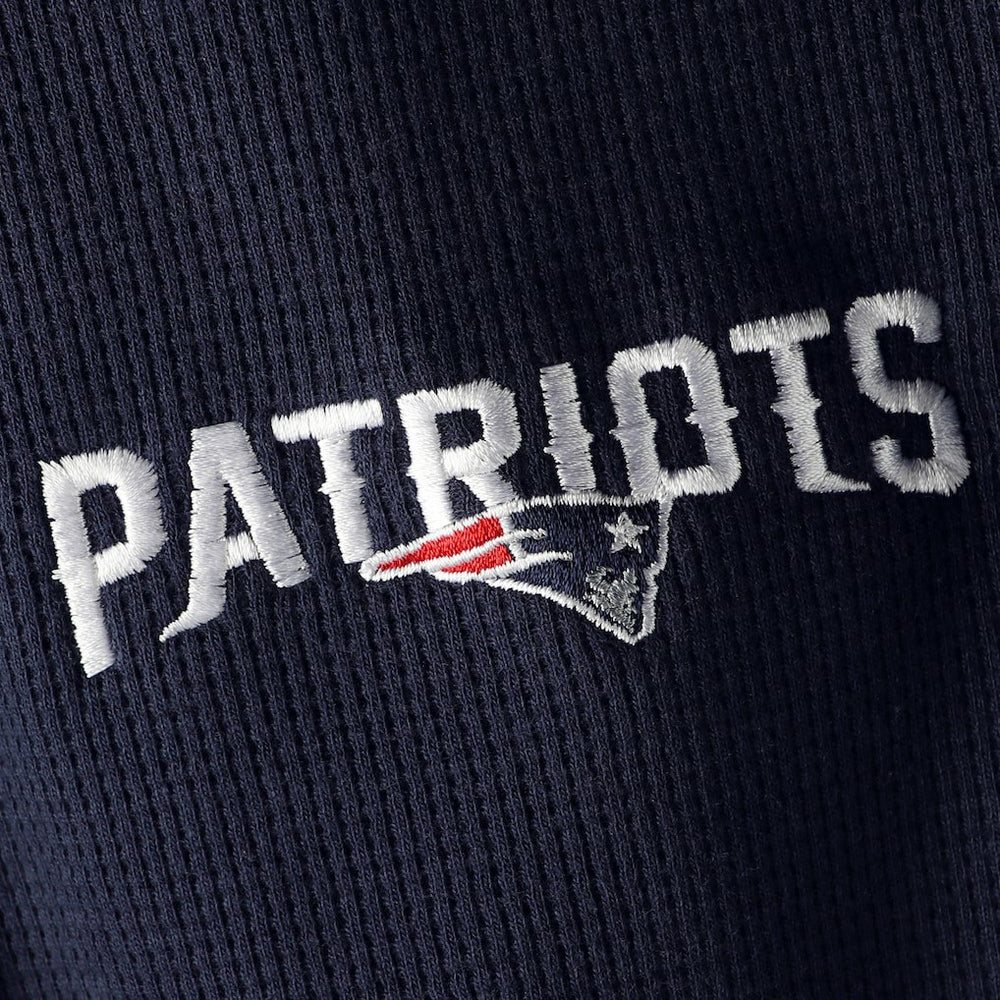 New England Patriots Dunbrooke Logo Maverick Thermal Henley Long Sleeve T-Shirt - Navy - NFL