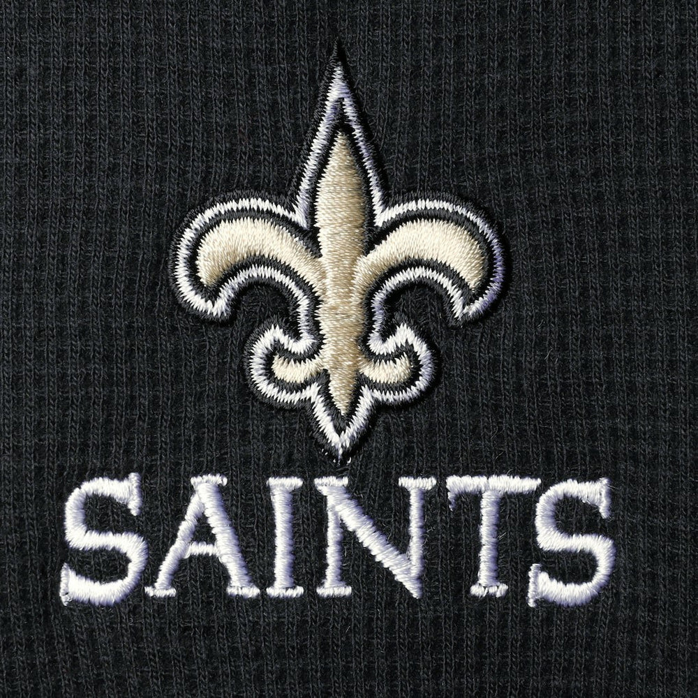 New Orleans Saints Dunbrooke Logo Maverick Thermal Henley Long Sleeve T-Shirt - Black - NFL