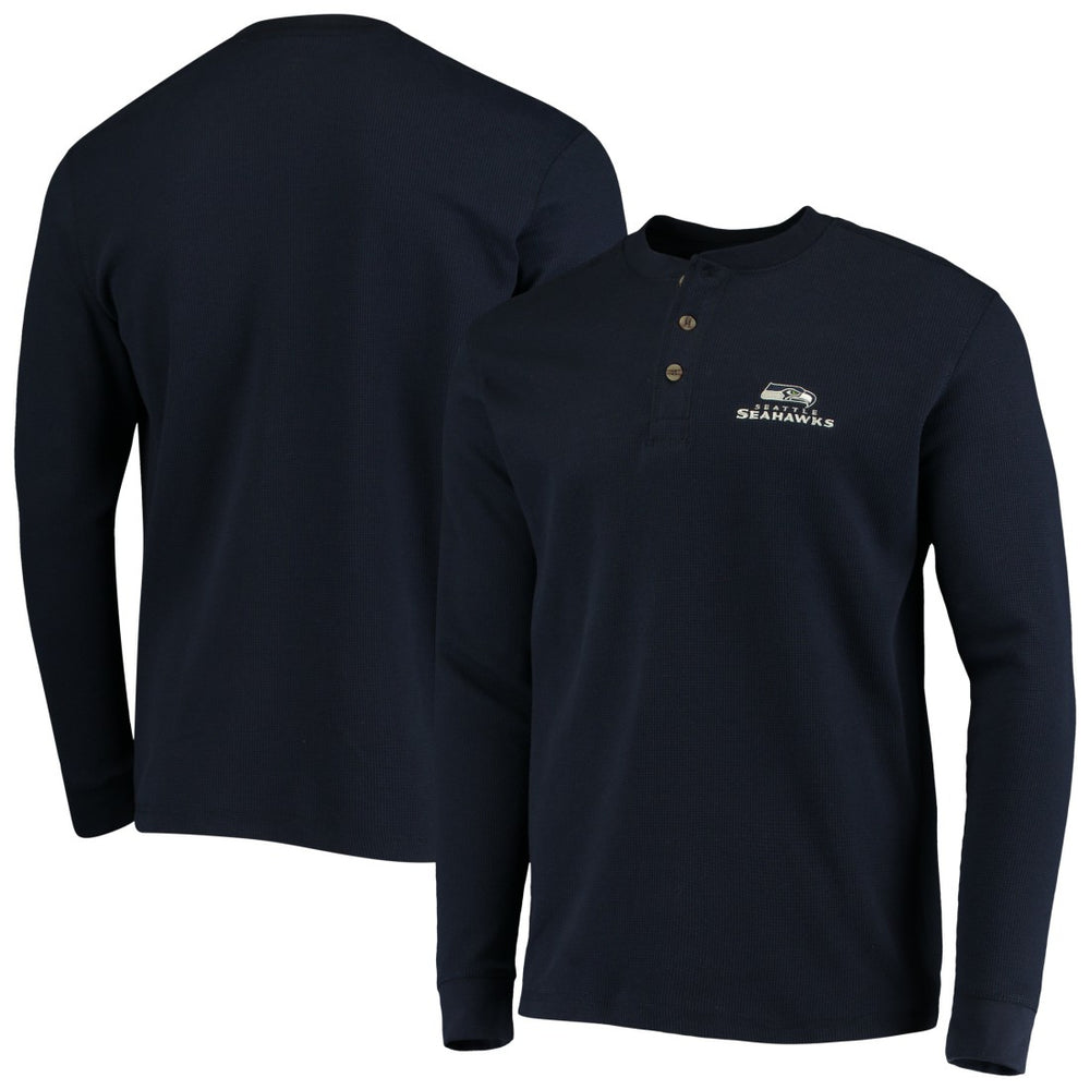 Seattle Seahawks Dunbrooke Logo Maverick Thermal Henley Long Sleeve T-Shirt - Navy - NFL