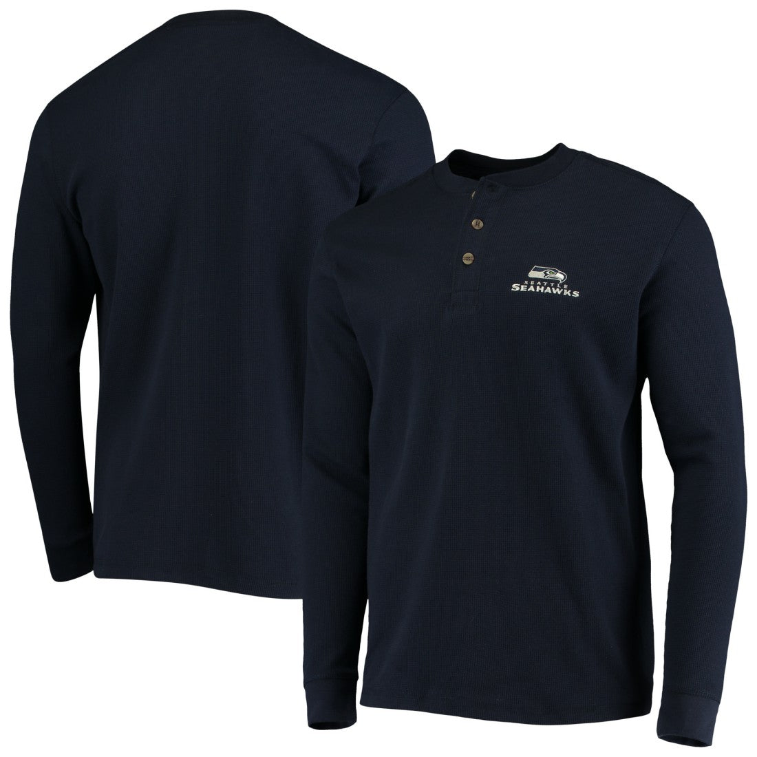 Seattle Seahawks Dunbrooke Logo Maverick Thermal Henley Long Sleeve T-Shirt - Navy - NFL