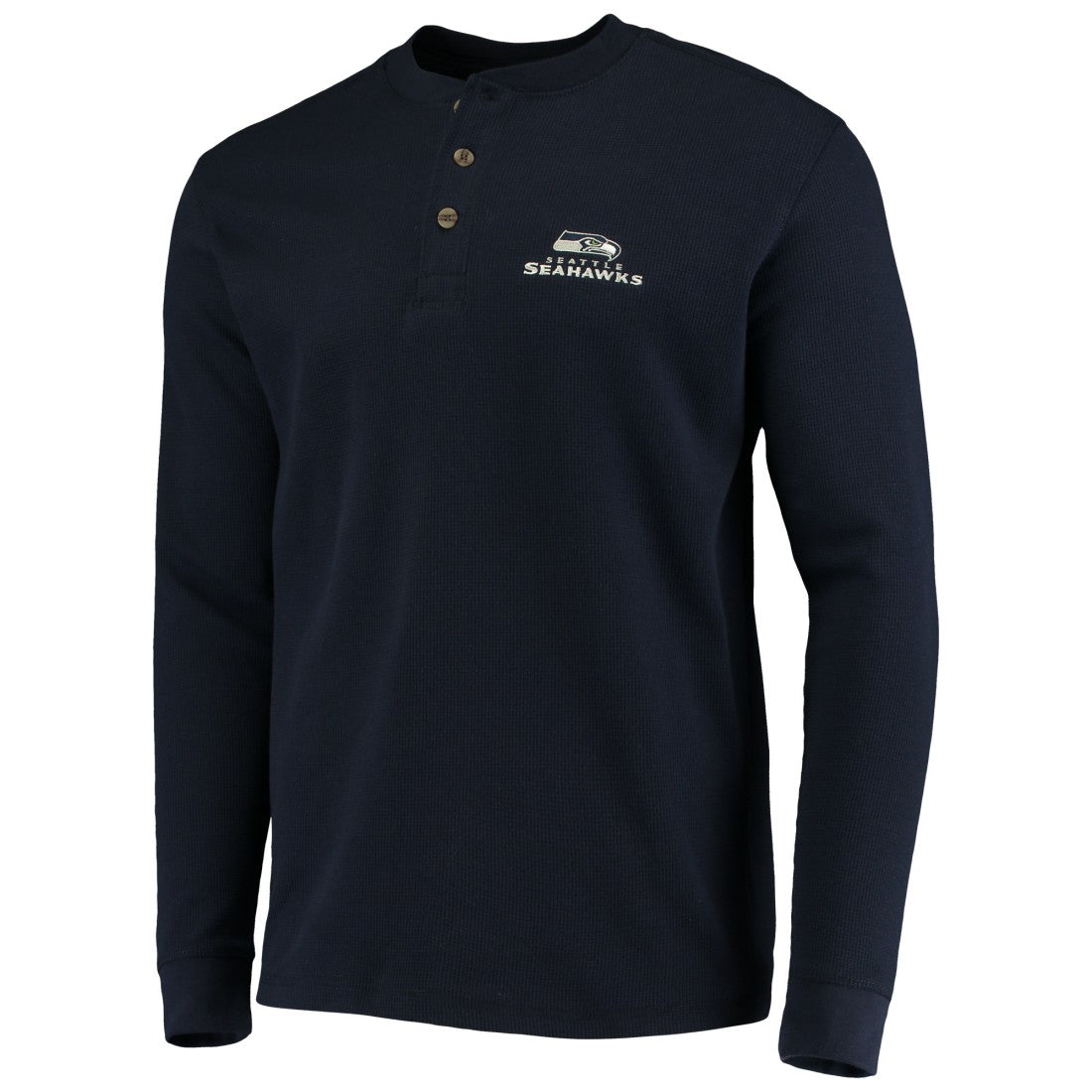 Seattle Seahawks Dunbrooke Logo Maverick Thermal Henley Long Sleeve T-Shirt - Navy - NFL