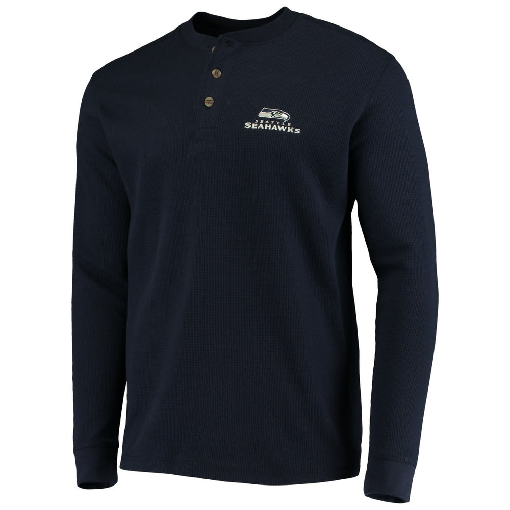 Seattle Seahawks Dunbrooke Logo Maverick Thermal Henley Long Sleeve T-Shirt - Navy - NFL