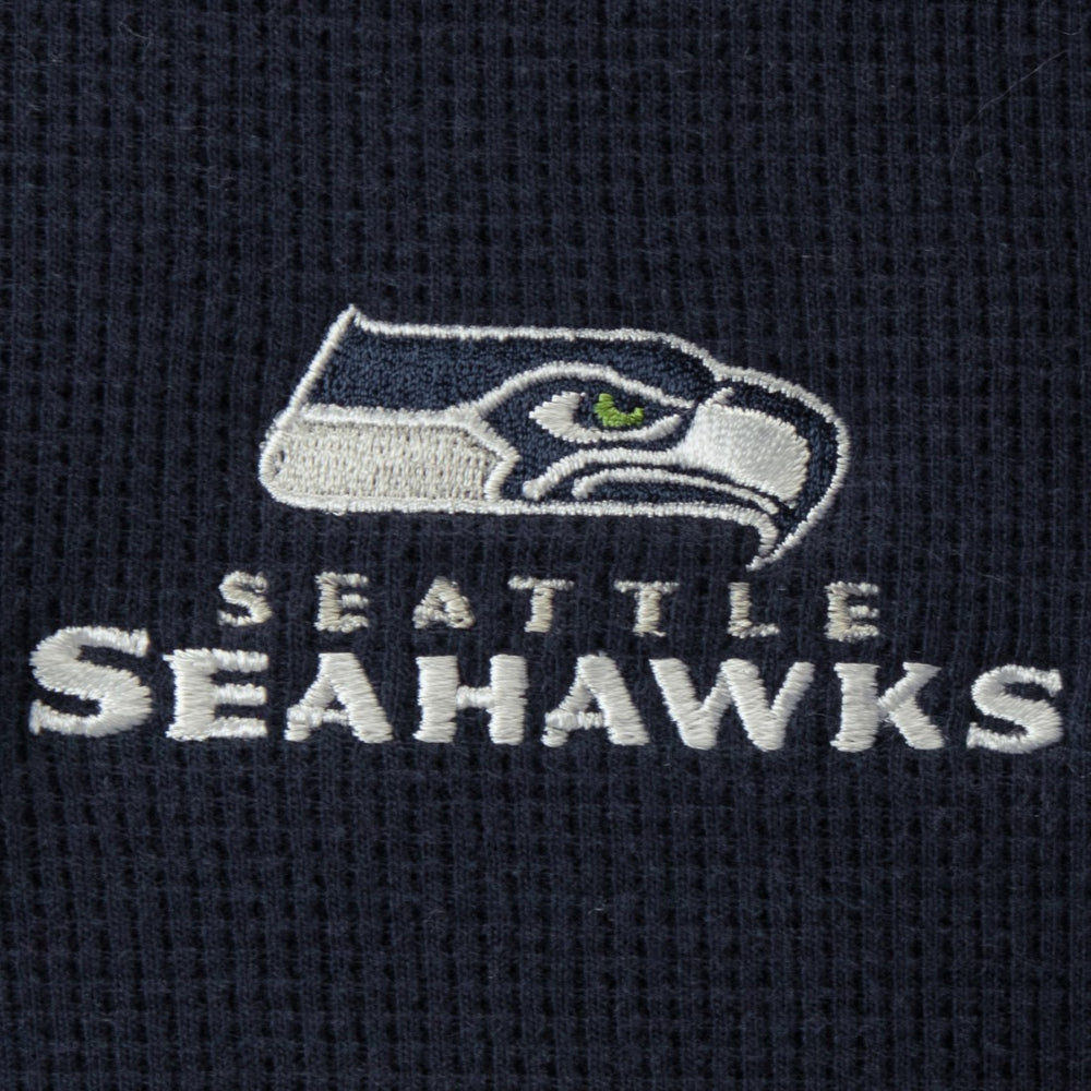 Seattle Seahawks Dunbrooke Logo Maverick Thermal Henley Long Sleeve T-Shirt - Navy - NFL