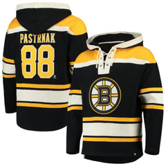 David Pastrnak Boston Bruins '47 Player Lacer Pullover Hoodie - Black | 47 brand on sale