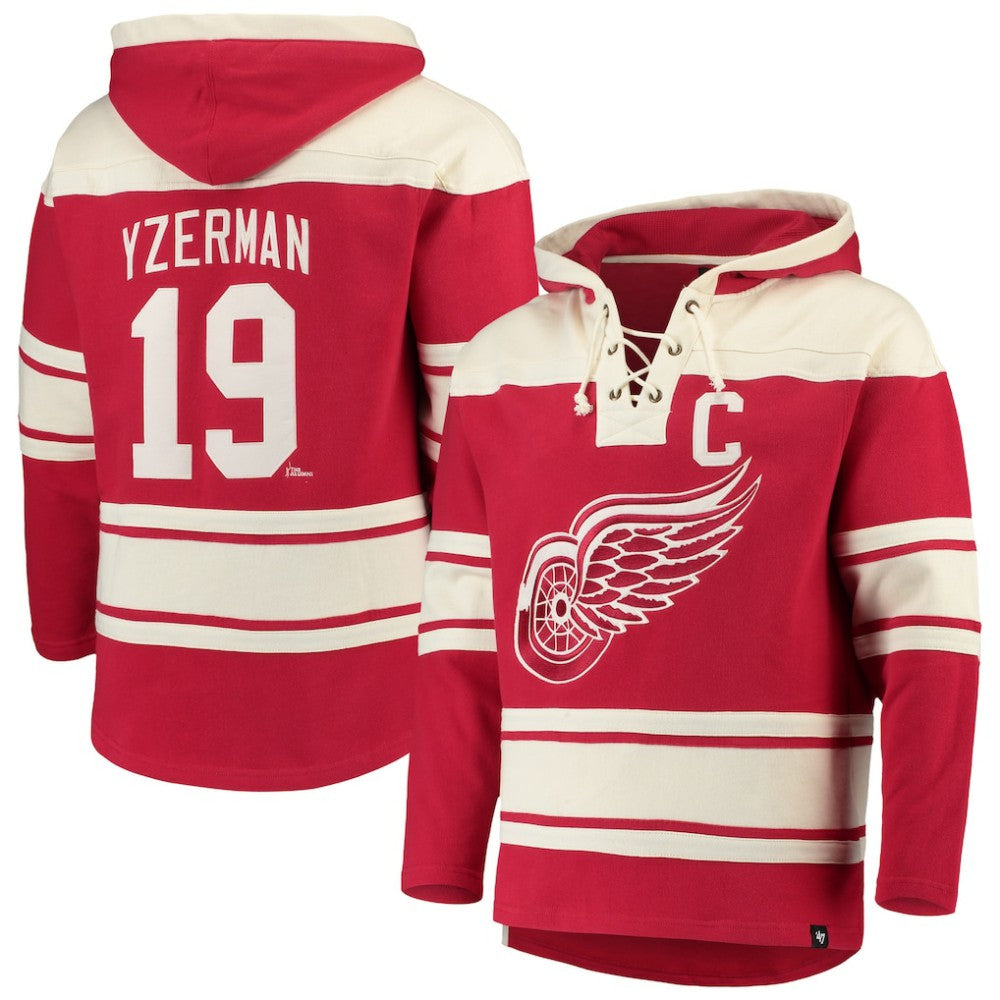 Steve Yzerman Detroit Red Wings '47 Player Lacer Pullover Hoodie - Red | 47 brand discount