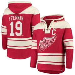 Steve Yzerman Detroit Red Wings '47 Player Lacer Pullover Hoodie - Red | 47 brand discount