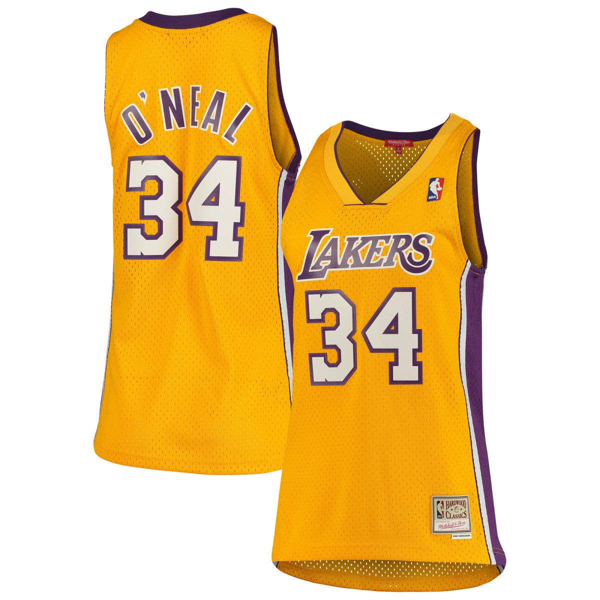Mitchell & Ness Shaquille O'Neal Los Angeles Lakers Women's 1999/00 Hardwood Classics Swingman Jersey Gold