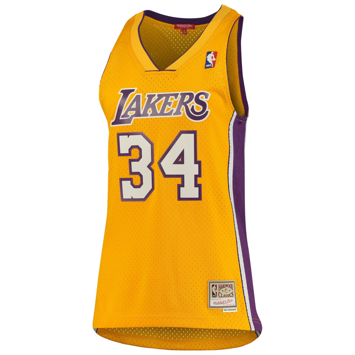 Mitchell & Ness Shaquille O'Neal Los Angeles Lakers Women's 1999/00 Hardwood Classics Swingman Jersey Gold