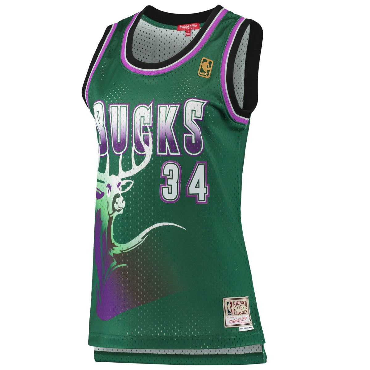 Mitchell & Ness Ray Allen Milwaukee Bucks Women's 1996/97 Hardwood Classics Swingman Jersey Green