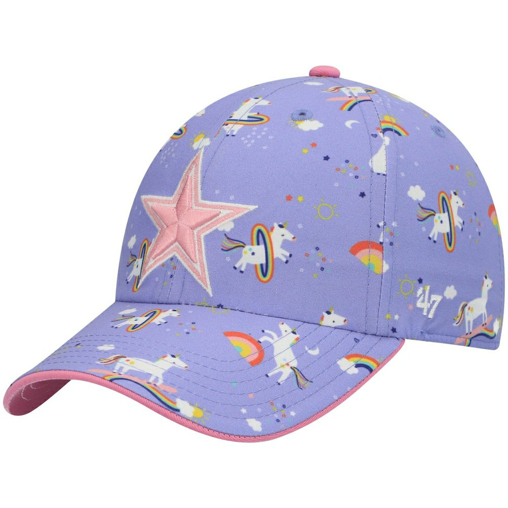 Dallas Cowboys '47 Girls Preschool Unicorn Clean Up Adjustable Hat - Purple - 47 brand