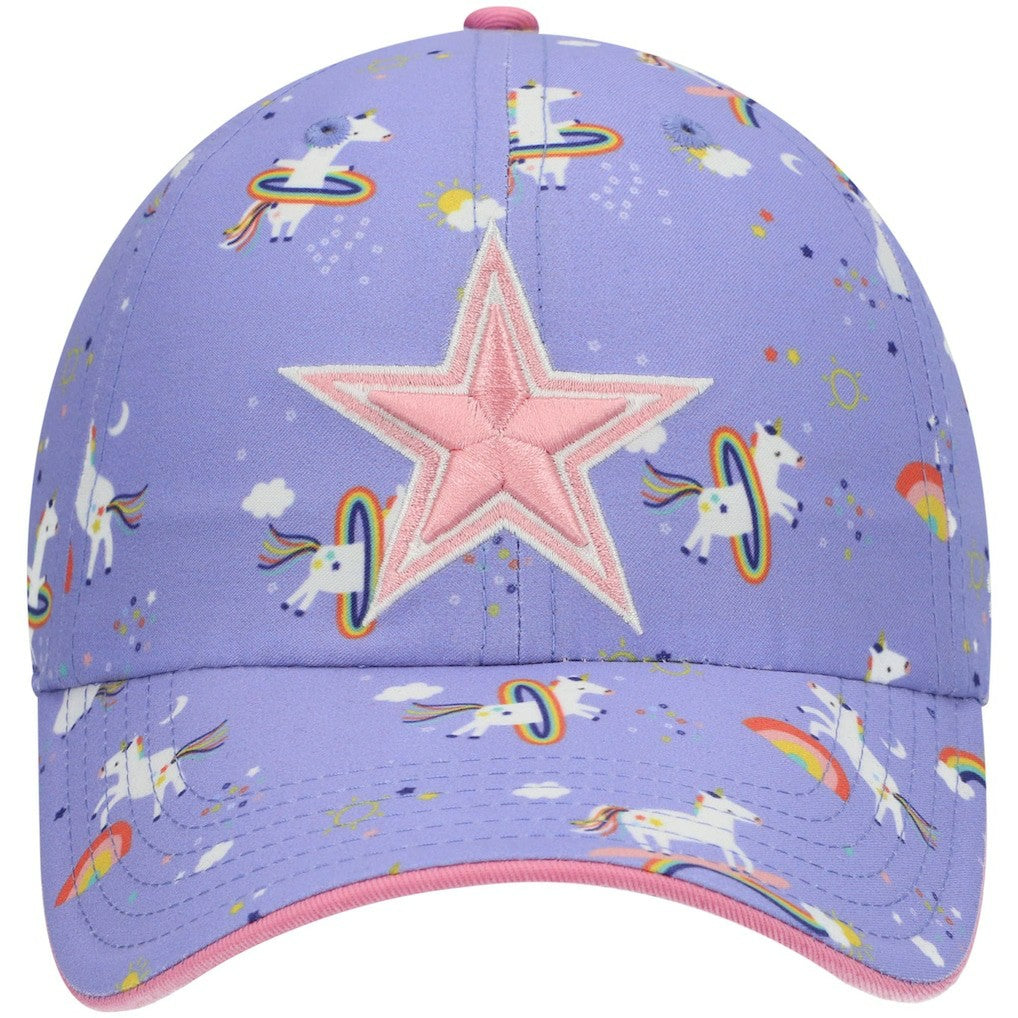 Dallas Cowboys '47 Girls Preschool Unicorn Clean Up Adjustable Hat - Purple - 47 brand
