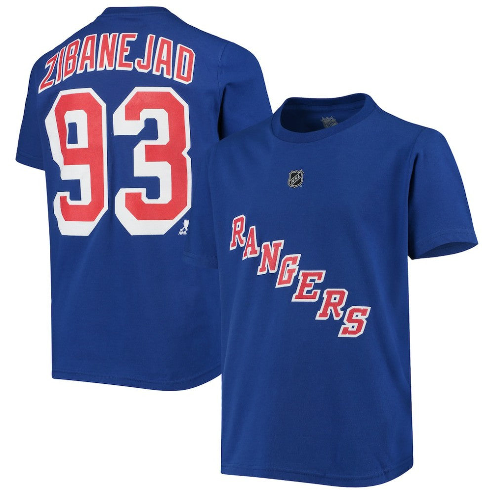 Mika Zibanejad New York Rangers Youth Player Name & Number T-Shirt - Blue | NHL sale