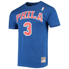 Mitchell & Ness Allen Iverson Philadelphia 76ers Hardwood Classics Name & Number Player T-Shirt Royal