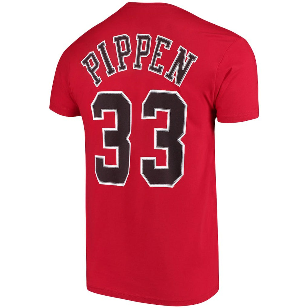 Mitchell & Ness Scottie Pippen Chicago Bulls Hardwood Classics Name & Number Player T-Shirt Red