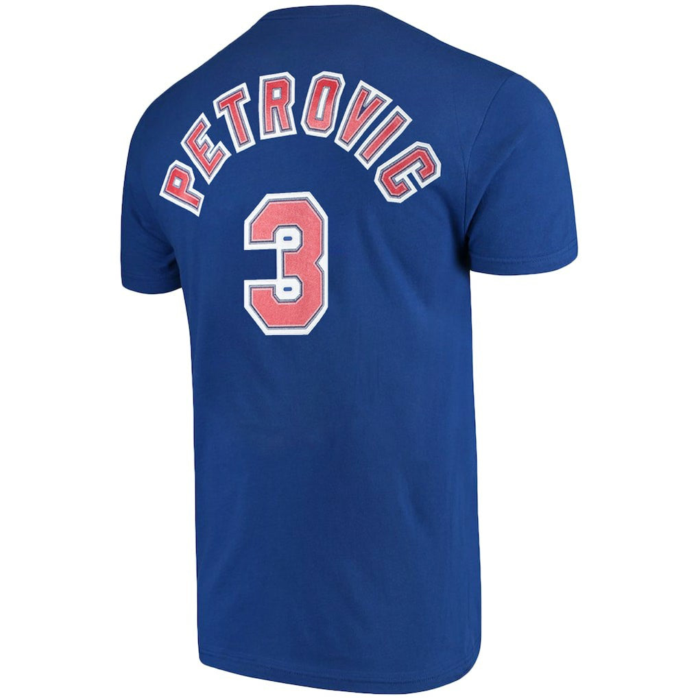 Mitchell & Ness Drazen Petrovic Brooklyn Nets Hardwood Classics Name & Number Player T-Shirt Royal