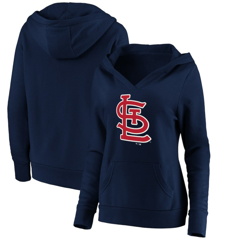 St. Louis Cardinals Fanatics Women's Official Logo Crossover V-Neck Pullover Hoodie Near Me