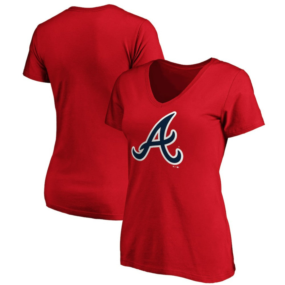 Atlanta Braves Fanatics Women's Core Official Logo V-Neck T-Shirt Online
