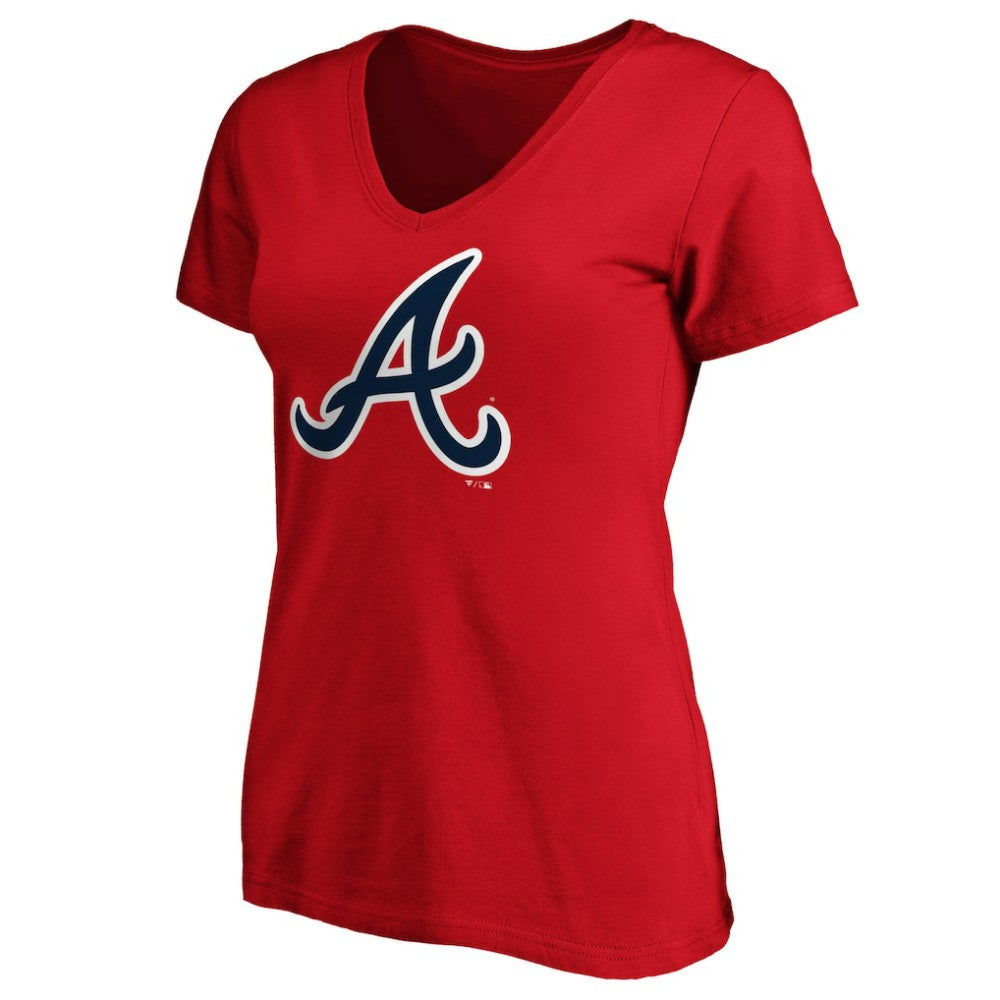 Atlanta Braves Fanatics Women's Core Official Logo V-Neck T-Shirt Online