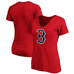 Boston Red Sox Fanatics Women's Core Official Logo V-Neck T-Shirt for sale