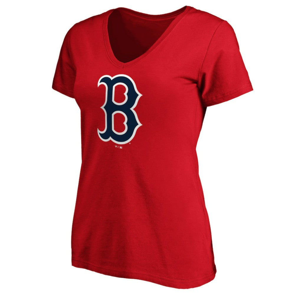 Boston Red Sox Fanatics Women's Core Official Logo V-Neck T-Shirt for sale