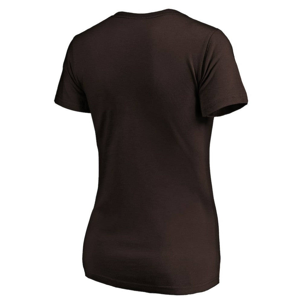 San Diego Padres Fanatics Women's Core Official Logo V-Neck T-Shirt Discount