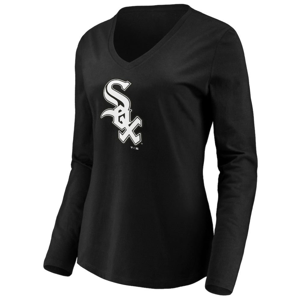 Chicago White Sox Fanatics Women's Official Logo Long Sleeve V-Neck T-Shirt Online