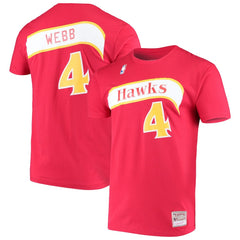 Mitchell & Ness Spud Webb Atlanta Hawks Hardwood Classics Name & Number T-Shirt Red