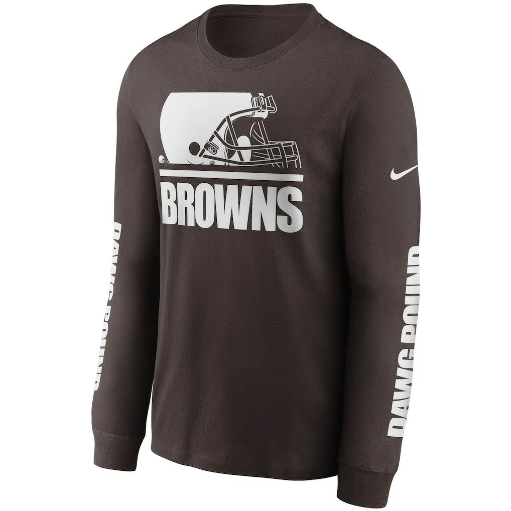Cleveland Browns Split Local Long Sleeve T-Shirt - Brown - Nike