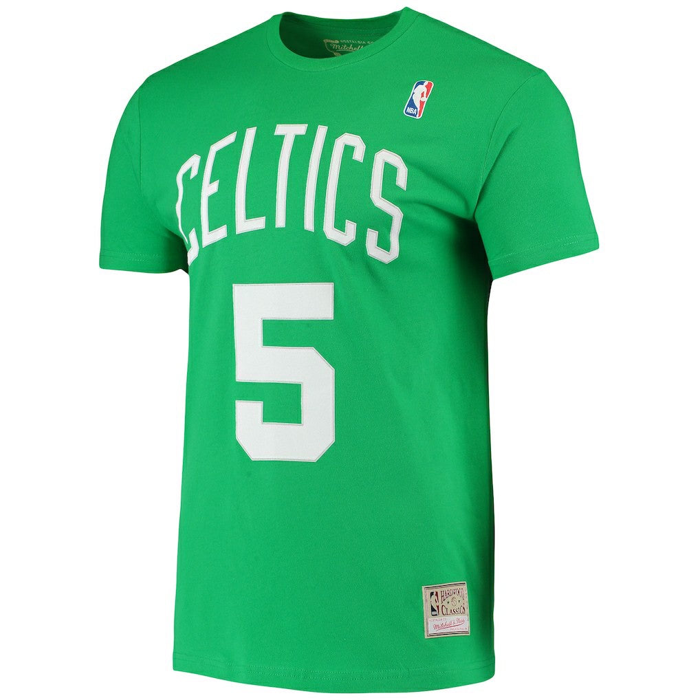 Mitchell & Ness Kevin Garnett Boston Celtics Hardwood Classics Stitch Name & Number T-Shirt Kelly Green
