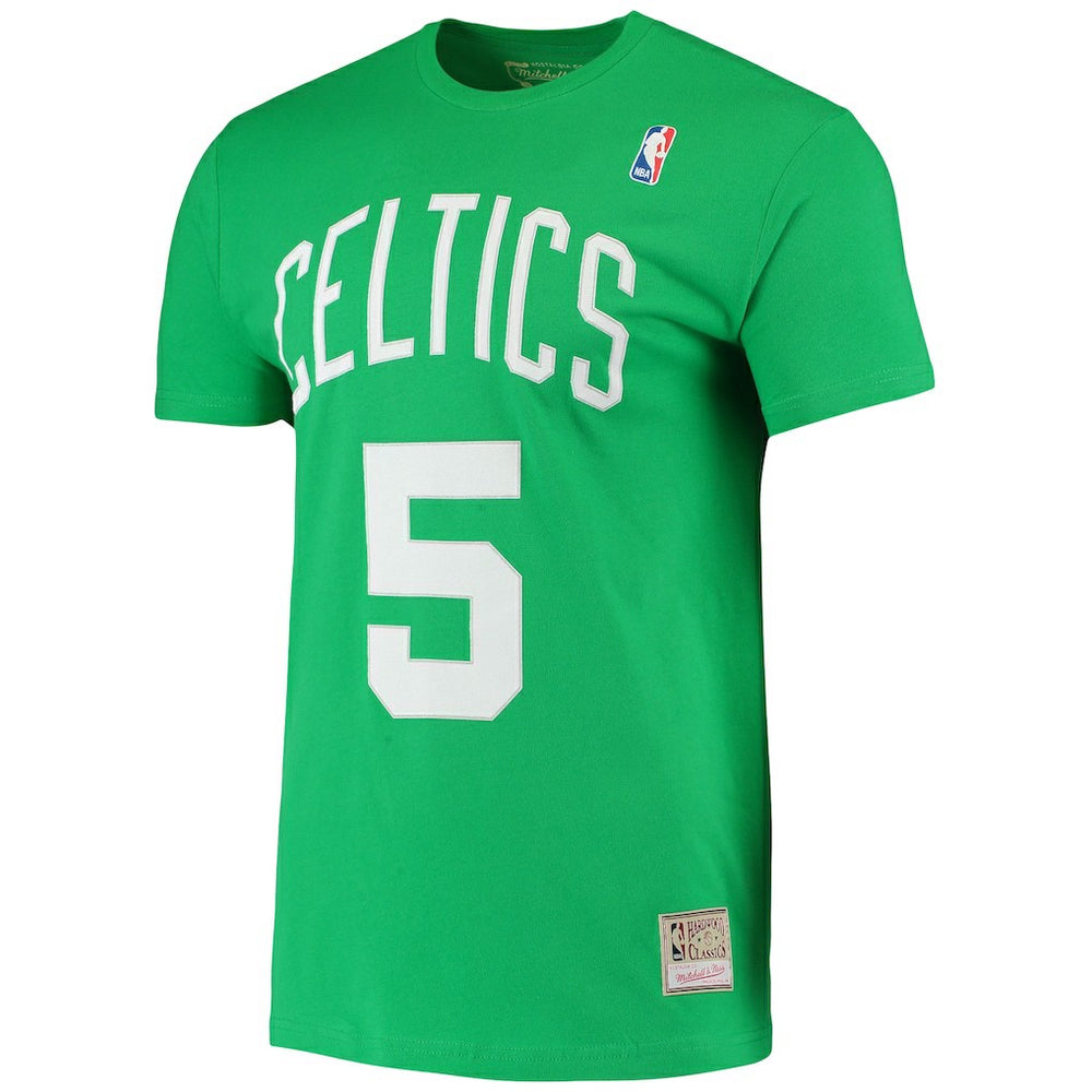 Mitchell & Ness Kevin Garnett Boston Celtics Hardwood Classics Stitch Name & Number T-Shirt Kelly Green